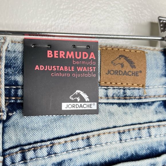 Jordache Bermuda Length Acid Wash Denim Jean Shorts Kids Size 5 New Floral - Picture 6 of 8